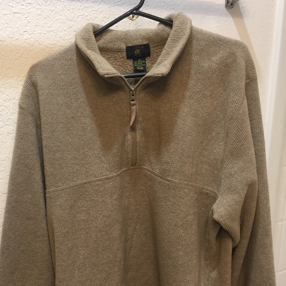 Tan Quarter Zip Fleece Sweater